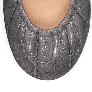 Tieks Slate Grey Croc Flats - Size 9